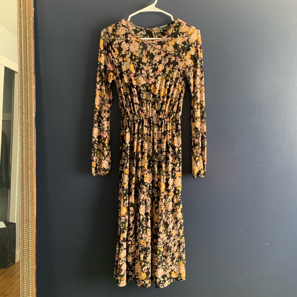 Wild Fable calf length midi floral dress